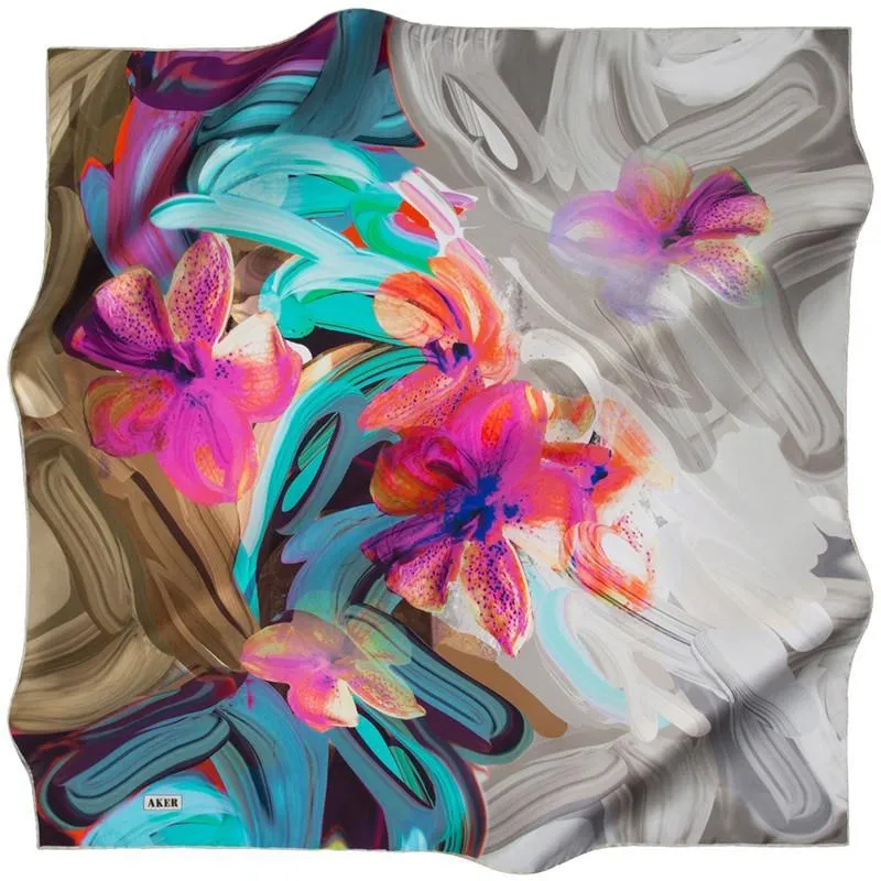 Aker Raffles Silk Scarves: Playful Silk Fashion Scarves