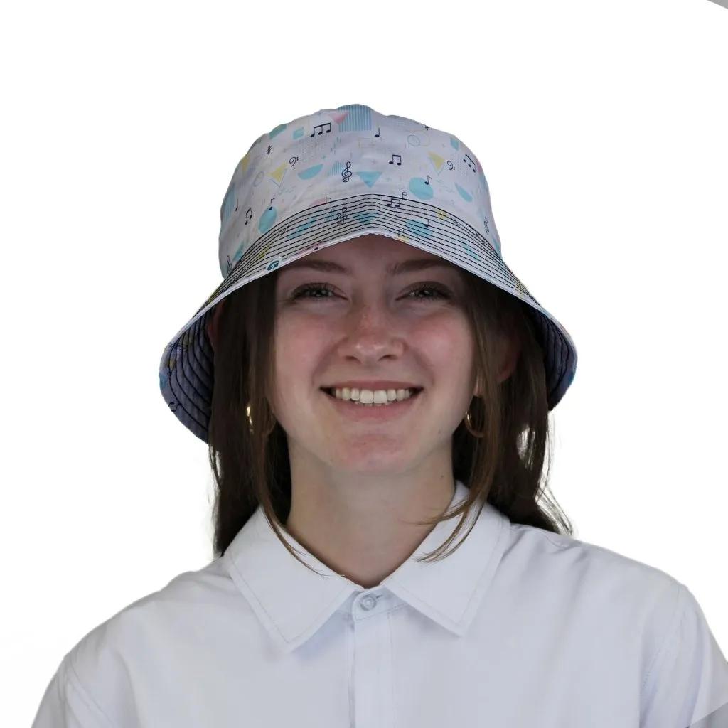 Alphabet Music Memphis Style White Bucket Hat