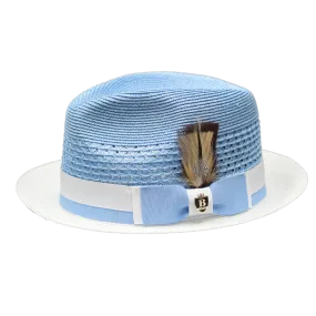 Blue White Bruno Capelo Men's Straw hat Belvedere Fashion Design