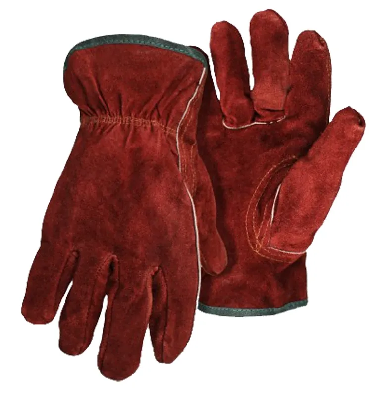 Boss 4175J Gloves, XL, Keystone Thumb, Open, Shirred Elastic Back Cuff, Cowhide Leather, Red :PR: QUANTITY: 1