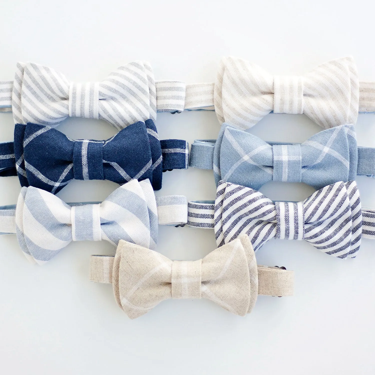 Boy's Bow Tie / Chambray Linen Window Pane