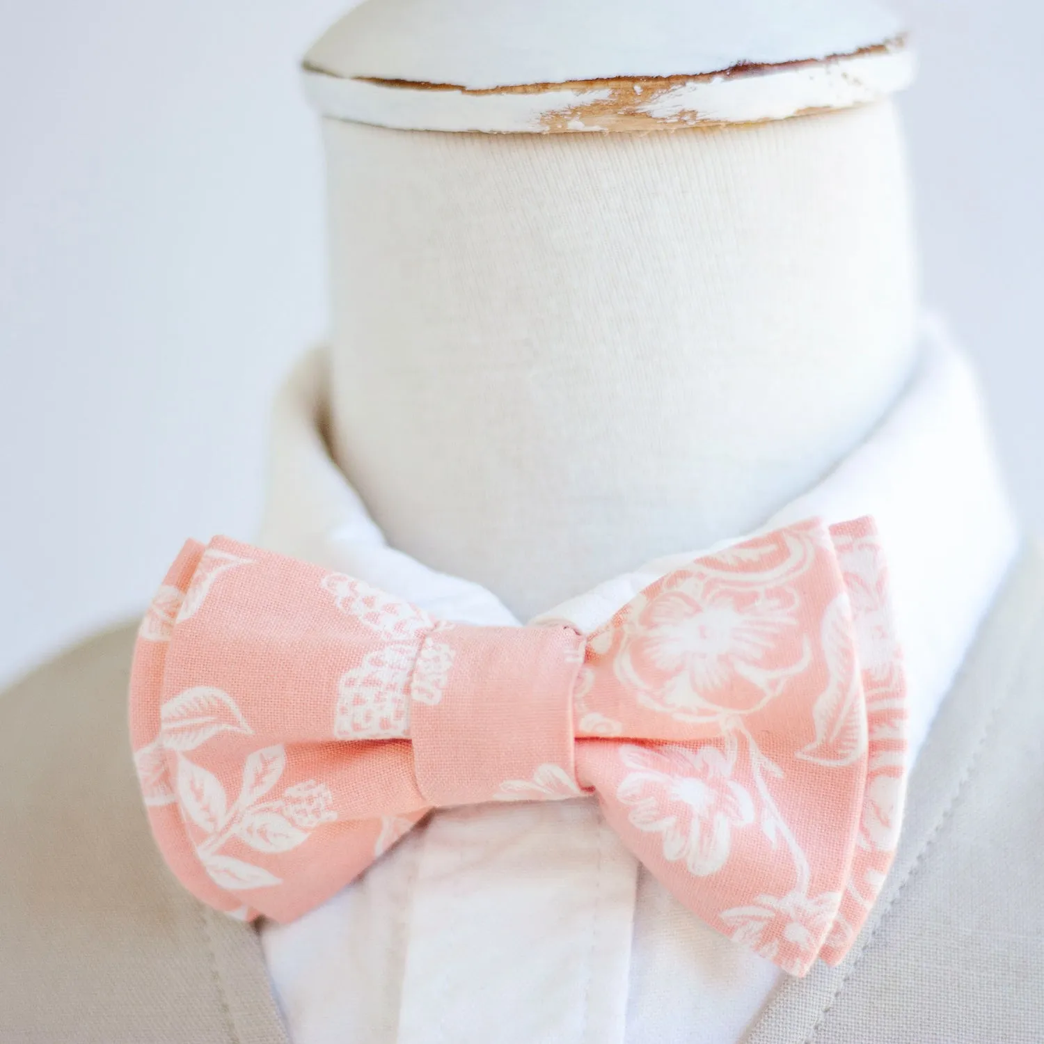 Boy's Bow Tie / Peach Toile