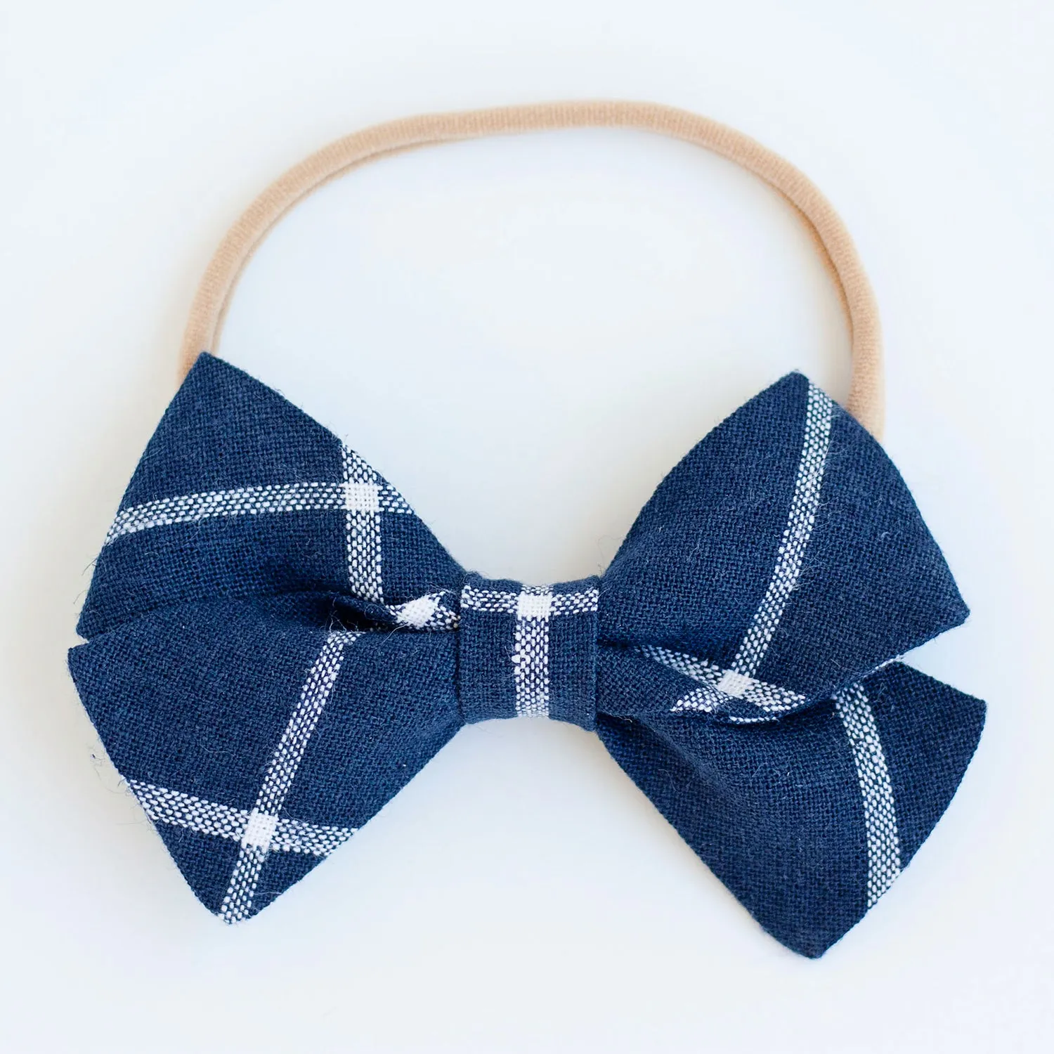 Boy's Necktie / Navy Linen Window Pane