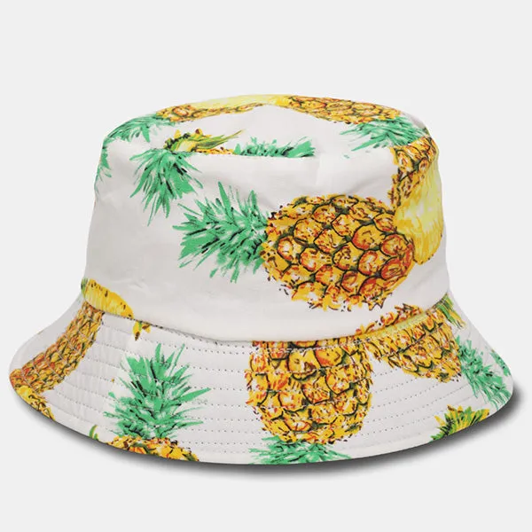 Bucket Hats Fruit Pineapple Print