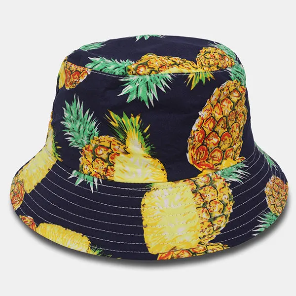 Bucket Hats Fruit Pineapple Print