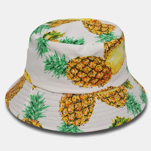 Bucket Hats Fruit Pineapple Print