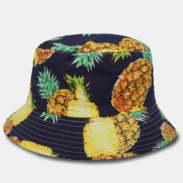 Bucket Hats Fruit Pineapple Print