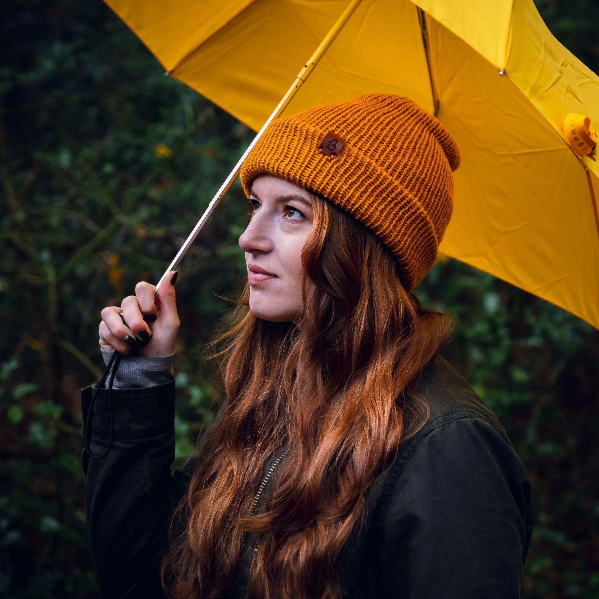 Burnt Mustard Yellow Wooly Beanie Hat