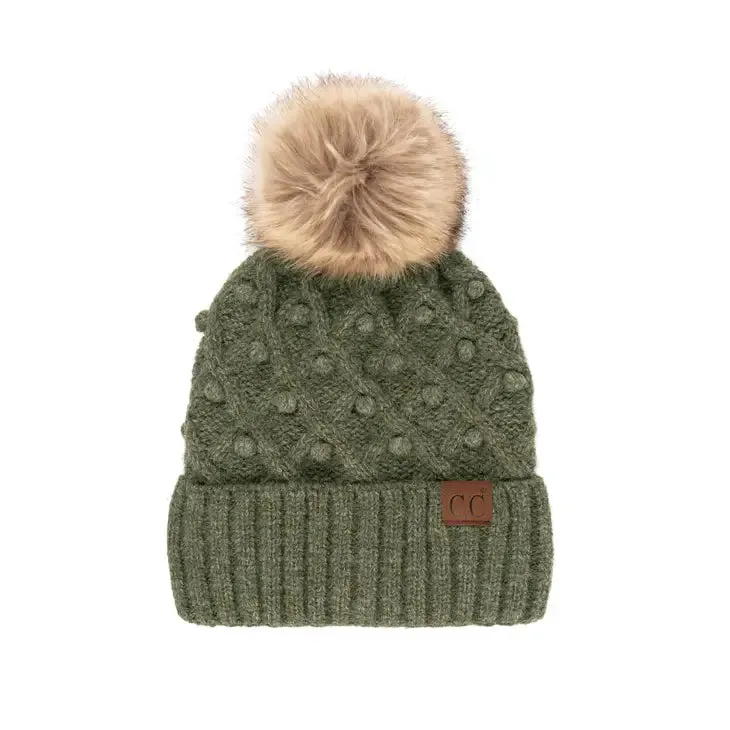 C.C Bobble Beanie Hat in Various Colors