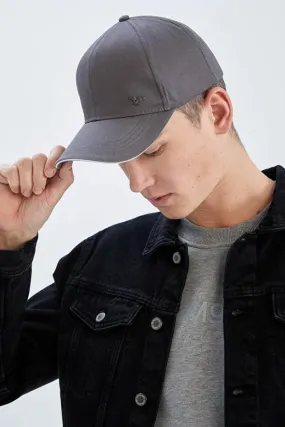 Defacto Men's Grey Basic Baseball Hat