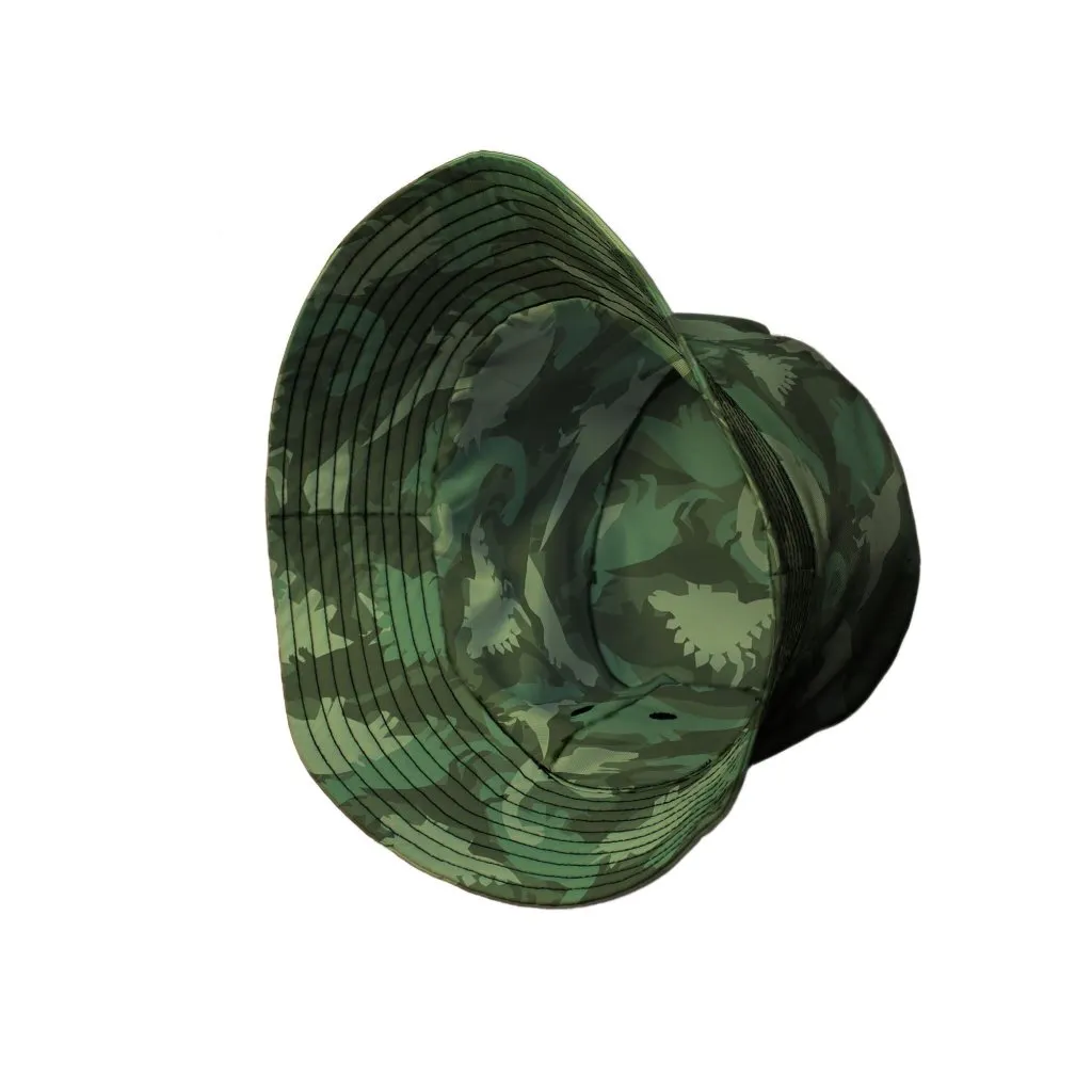 Dinosaur Khaki Army Dinosaur Green Bucket Hat