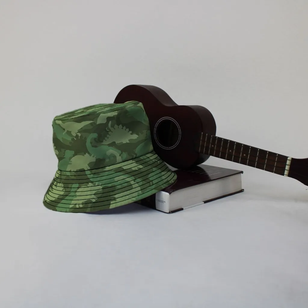 Dinosaur Khaki Army Dinosaur Green Bucket Hat