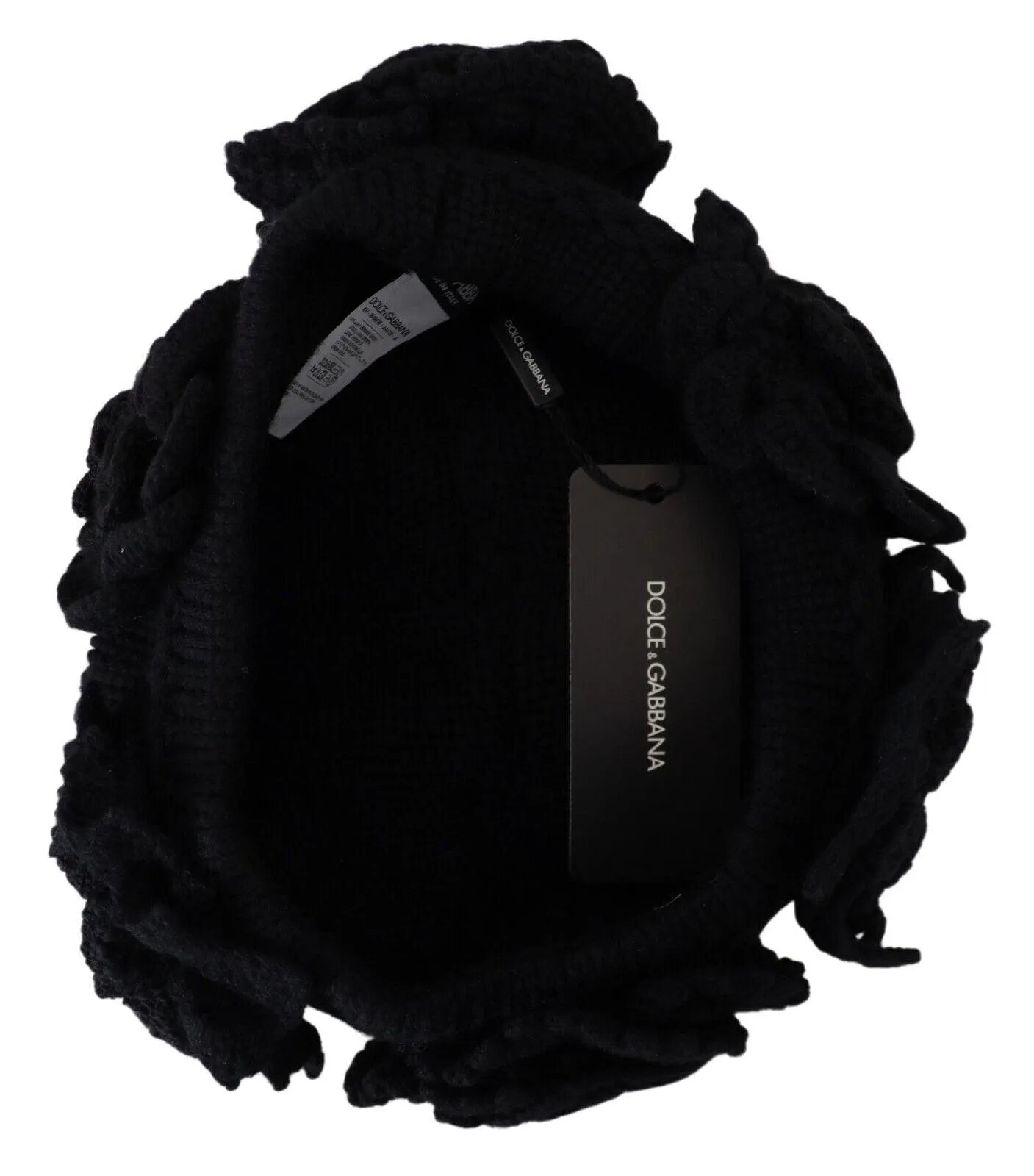 Dolce & Gabbana Black Wool Knit Winter Beanie Hat