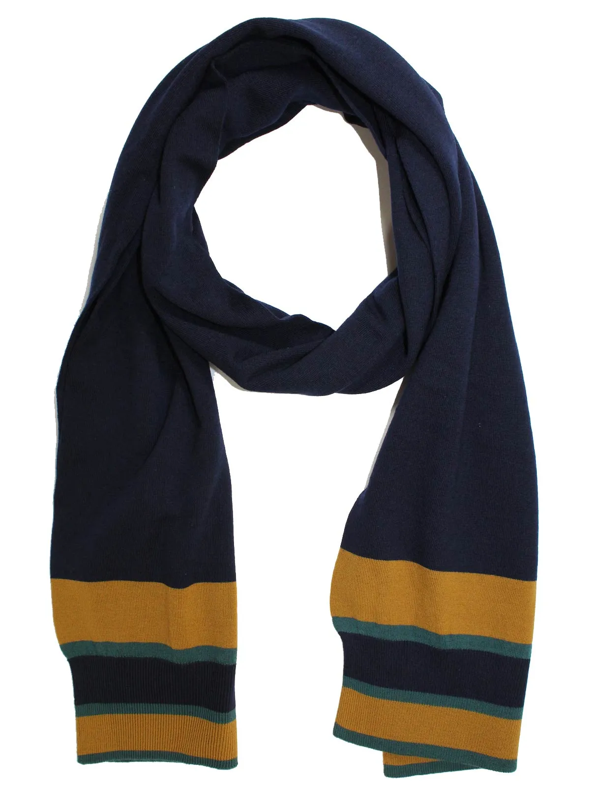 Dolce & Gabbana Scarf Navy Mustard - Wool Men Shawl BLACK FRIDAY SALE