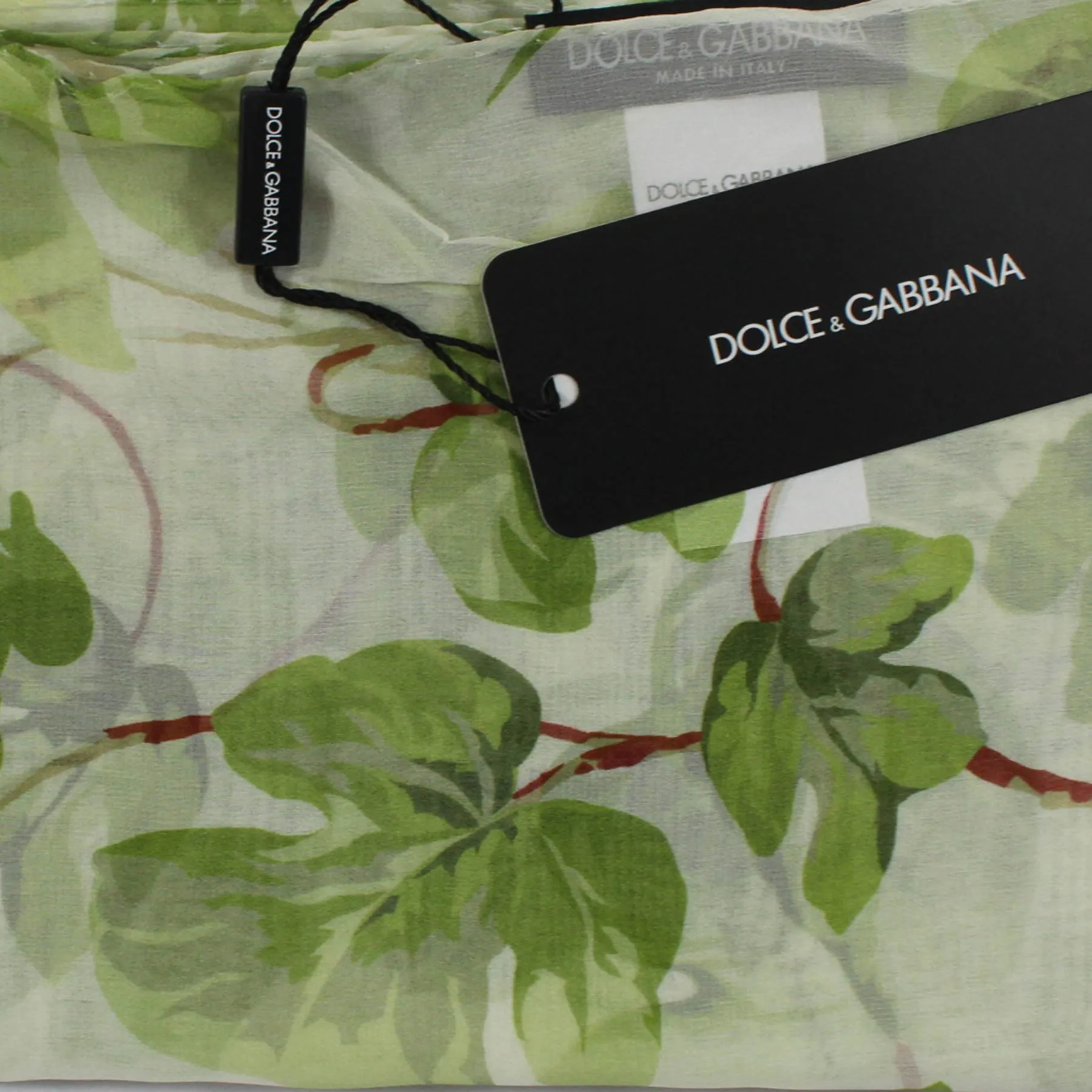 Dolce & Gabbana Women Scarf Green Floral - Chiffon Silk Shawl SALE