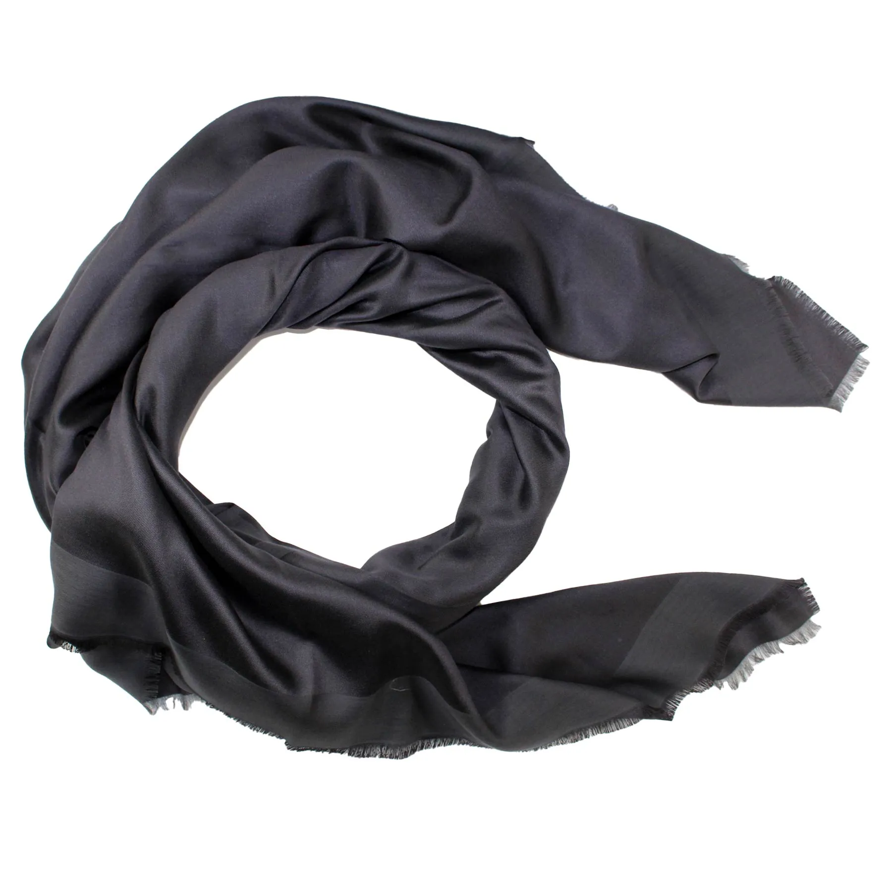 Elie Saab Scarf Dark Gray Design - Extra Large 55 Inch Square Wool Wrap - SALE