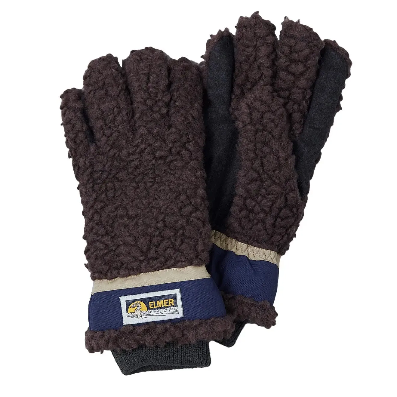 Elmer Gloves Wool Pile 5 Finger Glove Brown