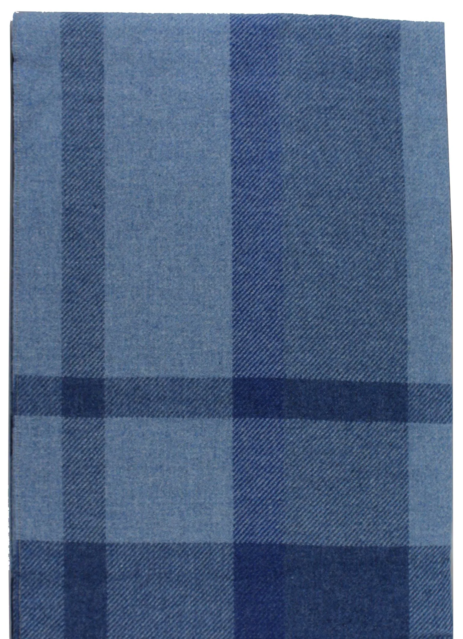 Ermenegildo Zegna Throw Blanket Blue Plaid - Luxury Wool Alpaca Cashmere