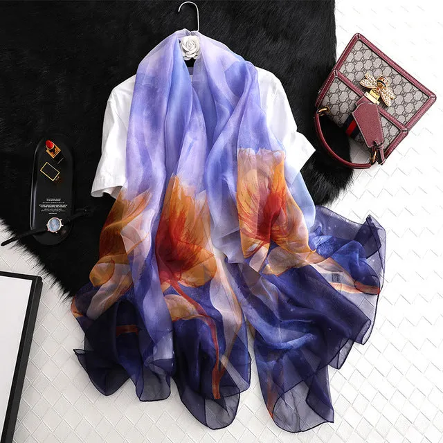 Fashion Silk Scarf Printed Bandana Shawl #2532