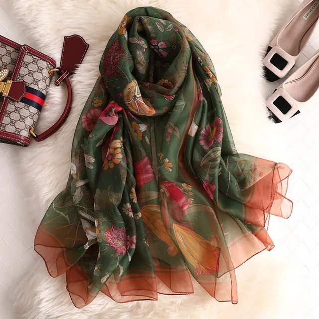 Fashion Silk Scarf Printed Bandana Shawl #2532