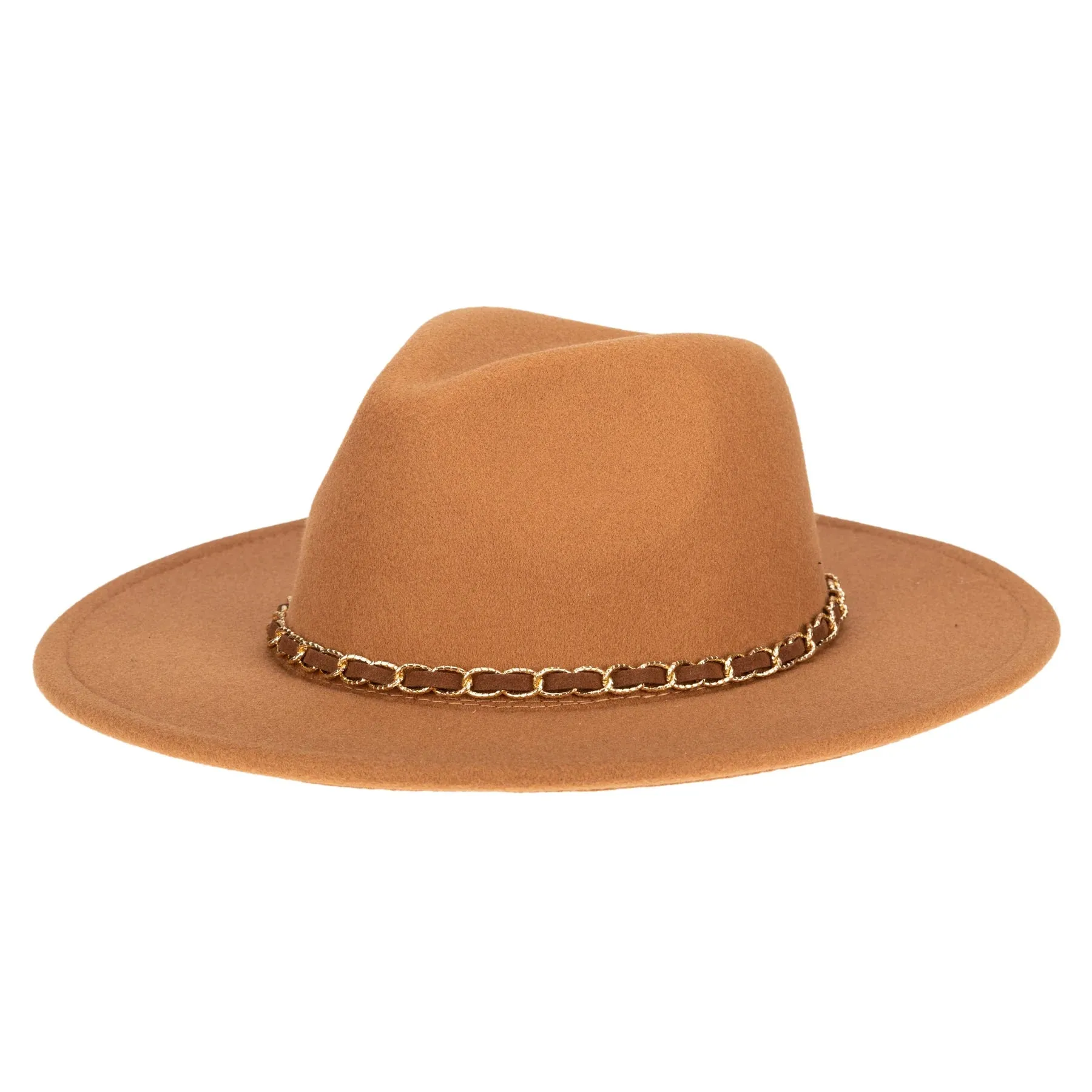 Faux Felt Fedora in Tobacco