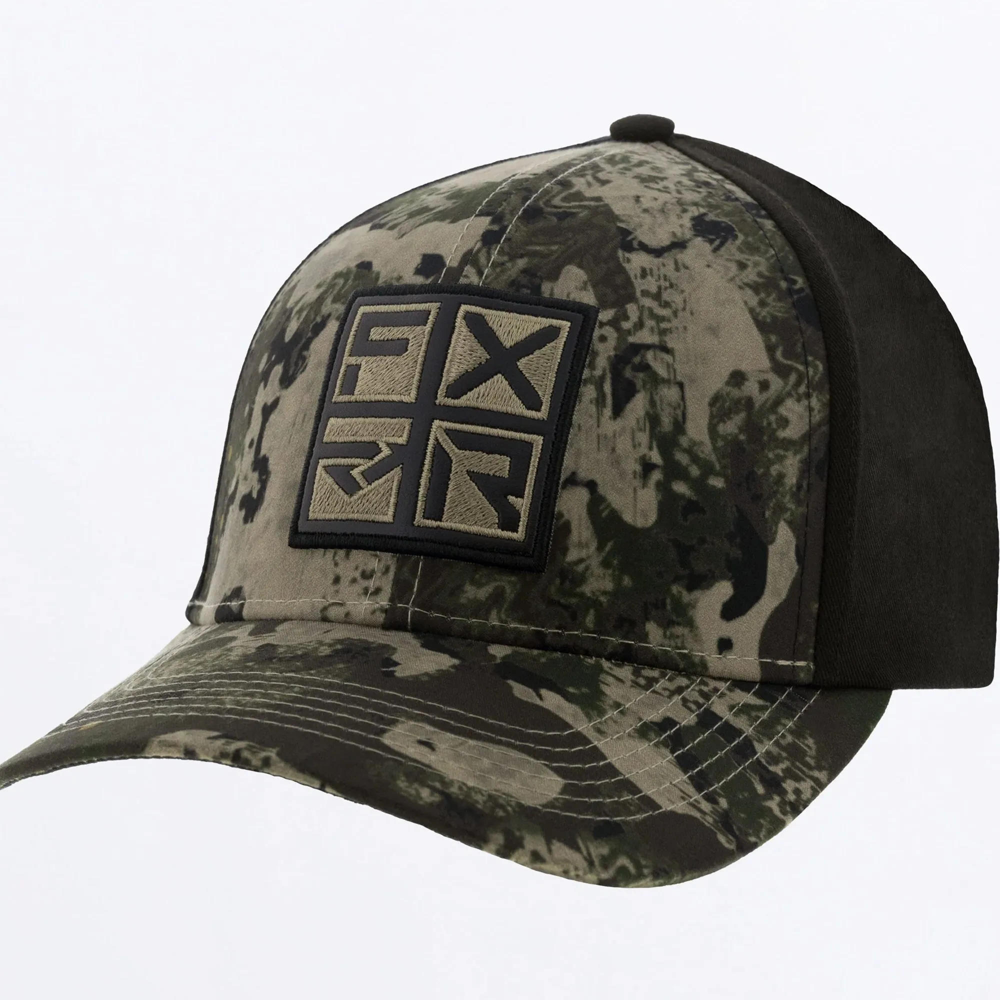 FXR 221641-7610-00 Ride X Baseball Hat Army Camo Black Cap Cotton Snap-Back Curved Brim