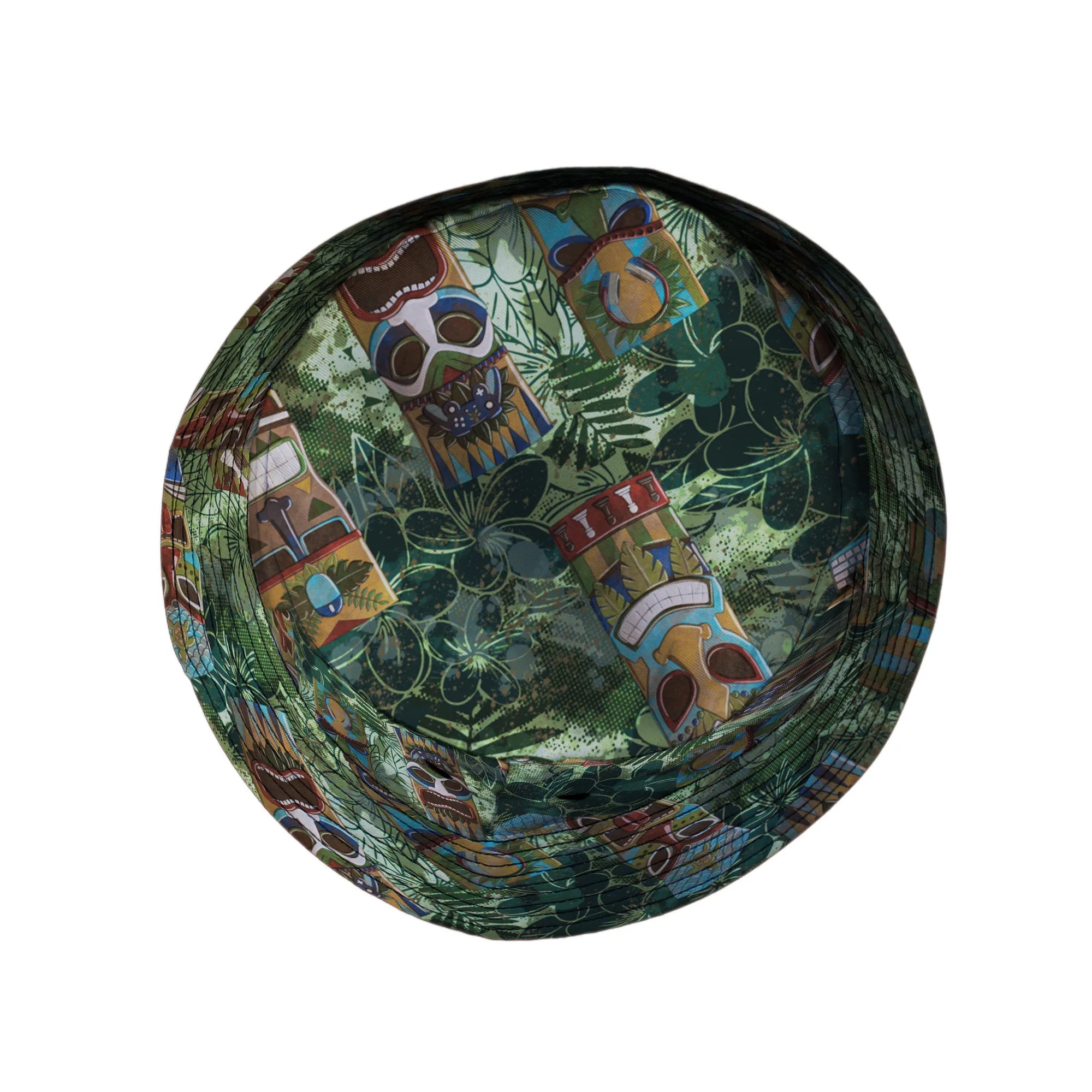 Geek Tiki Masks Light Green Bucket Hat