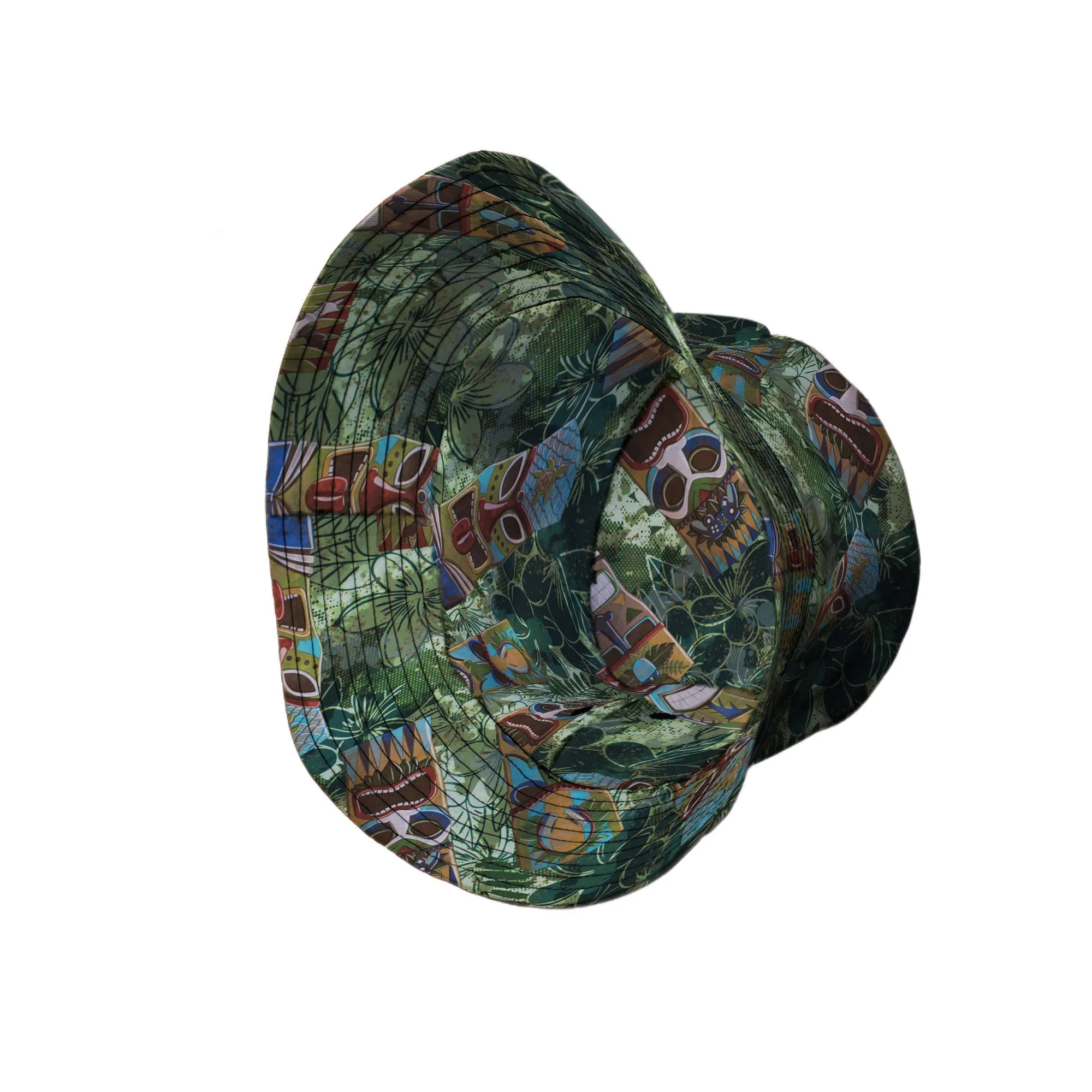 Geek Tiki Masks Light Green Bucket Hat