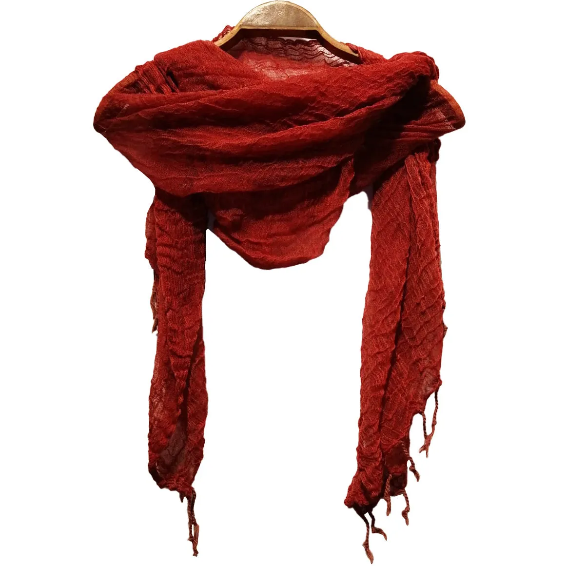 Hand Woven Wool Scarf Red