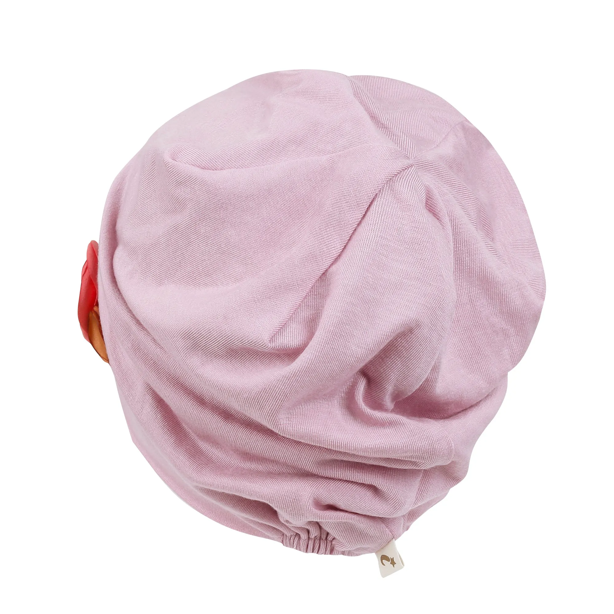 ililily TENCEL™Lyocell Flower Trim Beanie Ultra Soft Stretchable Head Cover Hat