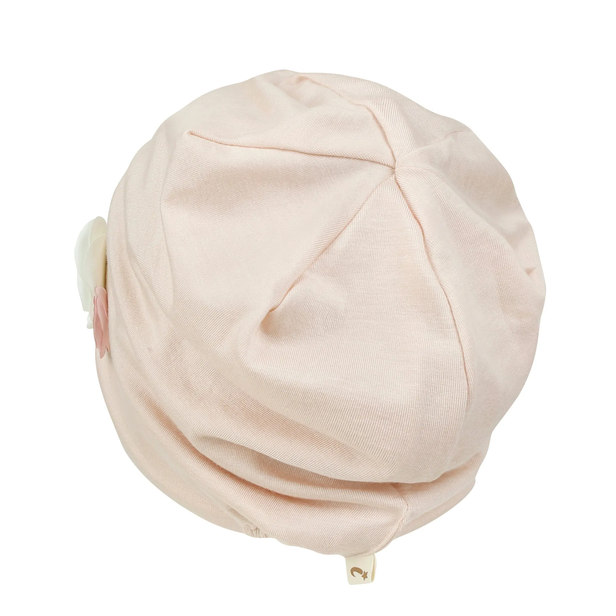 ililily TENCEL™Lyocell Flower Trim Beanie Ultra Soft Stretchable Head Cover Hat