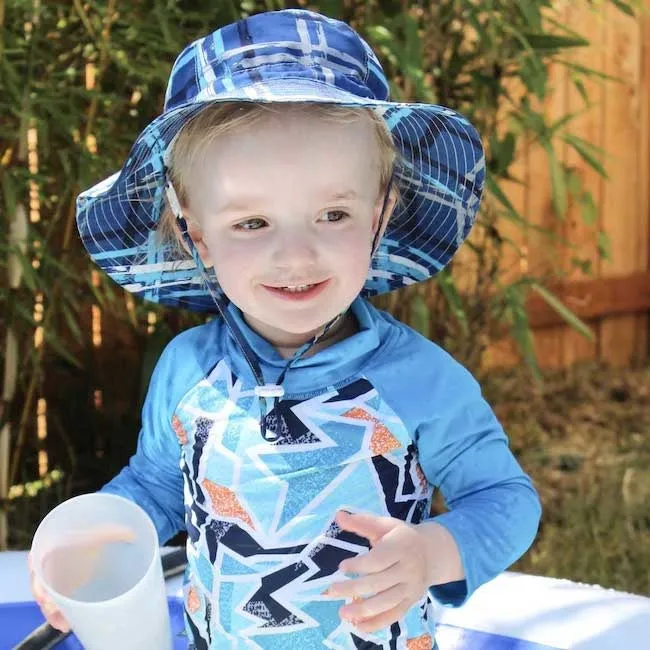 jan   jul by twinklebelle aqua dry bucket sun hat - blue plaid