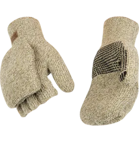 Kinco 5210 Alyeska Lined Knit Shell Half Finger with Convertible Mitt Hood Gloves (One Dozen)