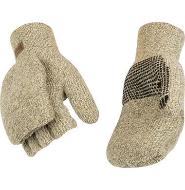 Kinco 5210 Alyeska Lined Knit Shell Half Finger with Convertible Mitt Hood Gloves (One Dozen)