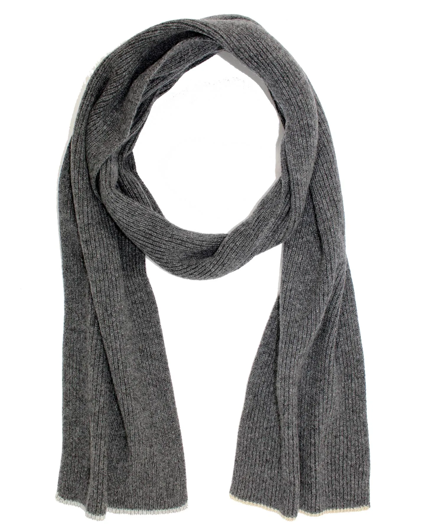 Kiton Cashmere Scarf Charcoal Gray