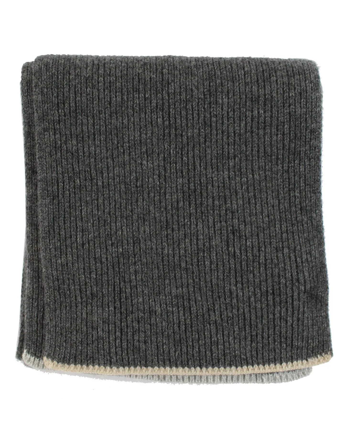 Kiton Cashmere Scarf Charcoal Gray