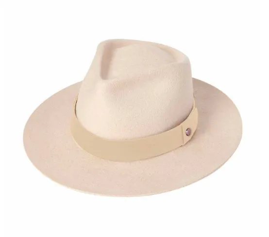 Kooringal Ladies Wide Brim Fedora Cara - Nude