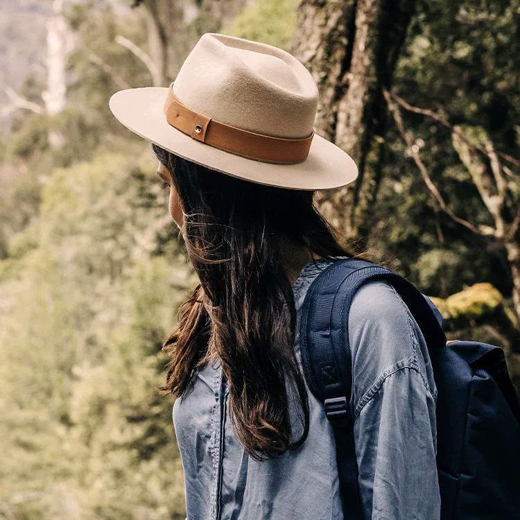 Kooringal Ladies Wide Brim Fedora Cara - Nude