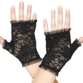 Lace Fingerless Black Gloves - Dr Toms