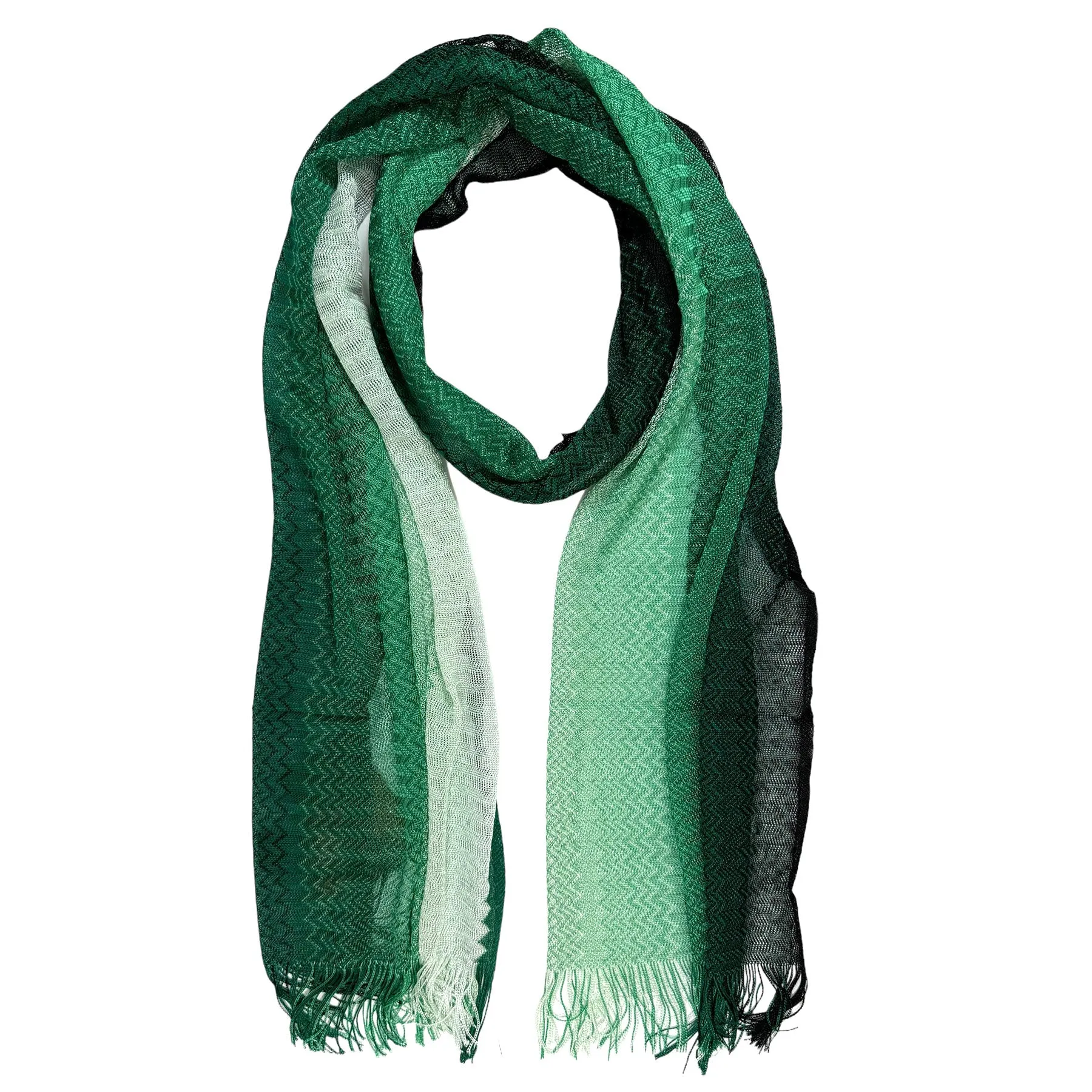 Missoni Scarf Green Chevron Design - Designer Shawl