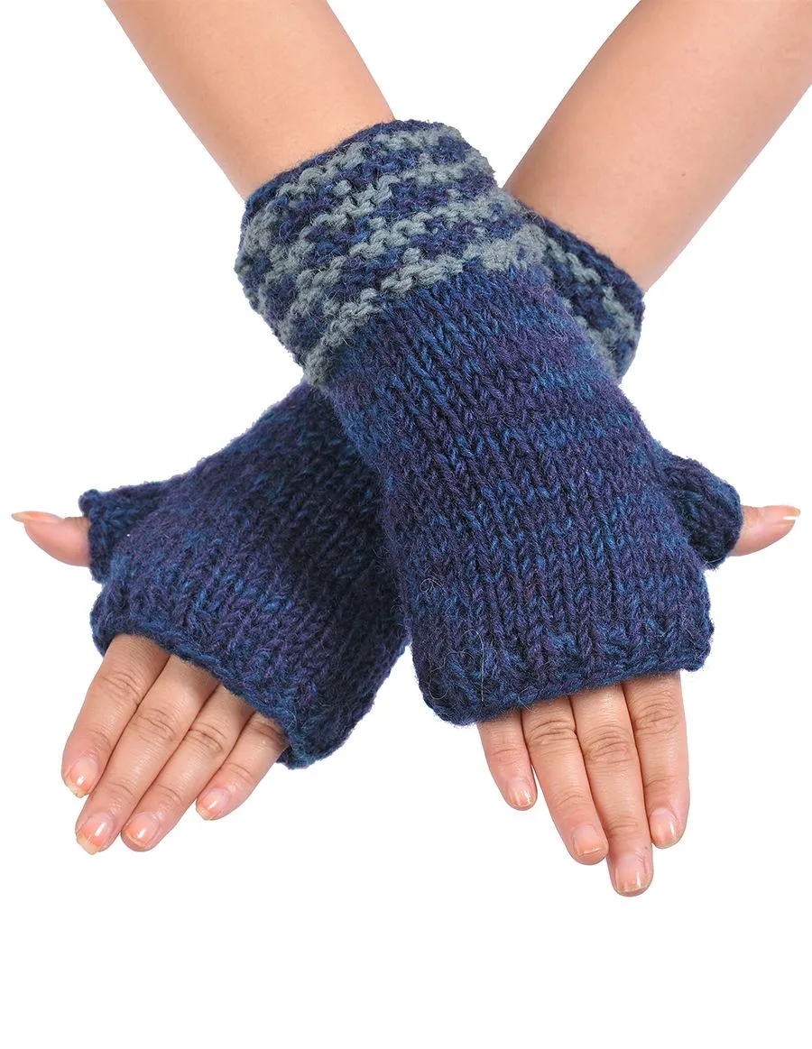 Mélange Basic Knit Wool Handwarmers