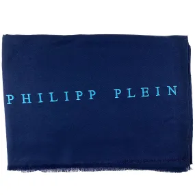 Philipp Plein Scarf Navy Logo Designer Shawl FINAL SALE