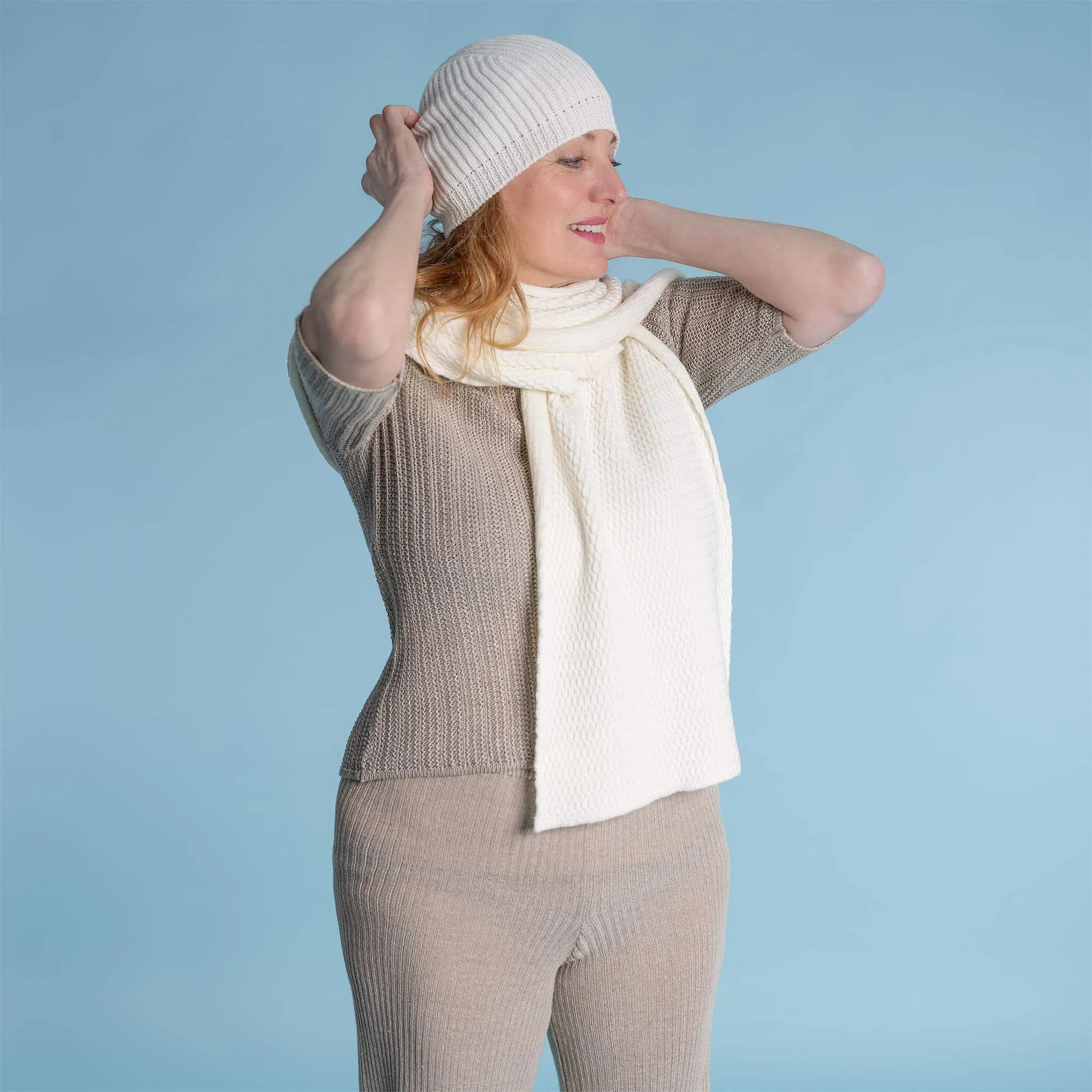 POLAR 100% Organic Merino Wool Beanie Winter Hat (Unisex) (No Elastic, No Latex, No Polyester, No Acrylic, No Polyamide) (100% Biodegradable)