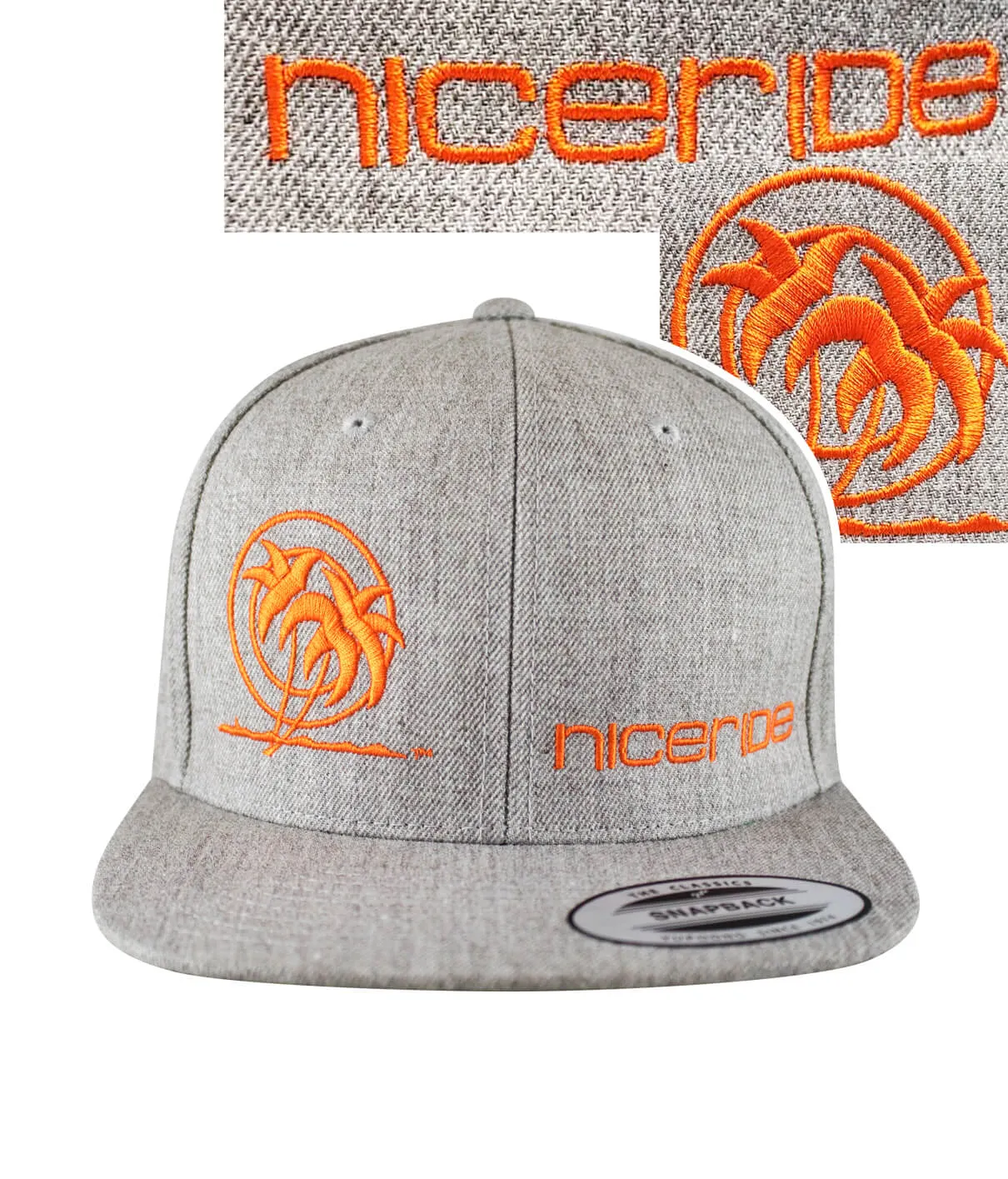 "Palm Tower" Heather Grey Snapback Hat