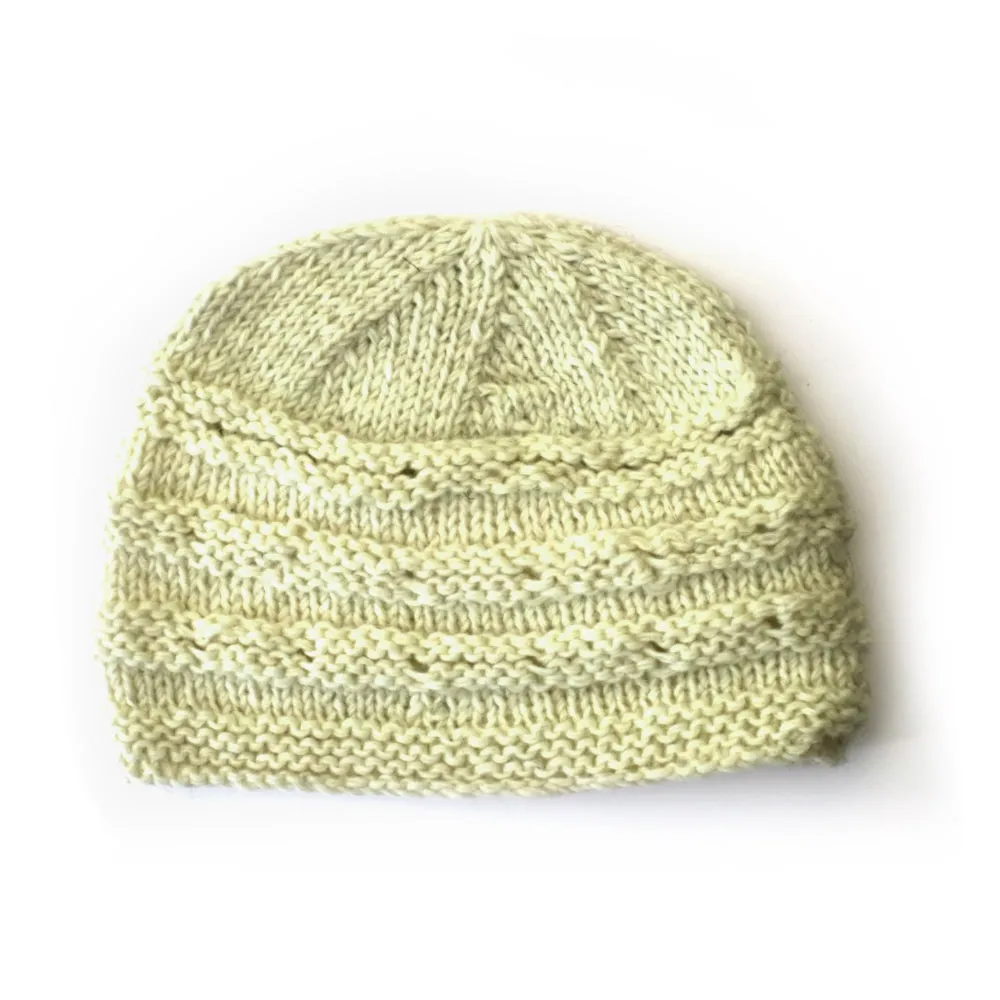 rib knit plain wool beanie hat