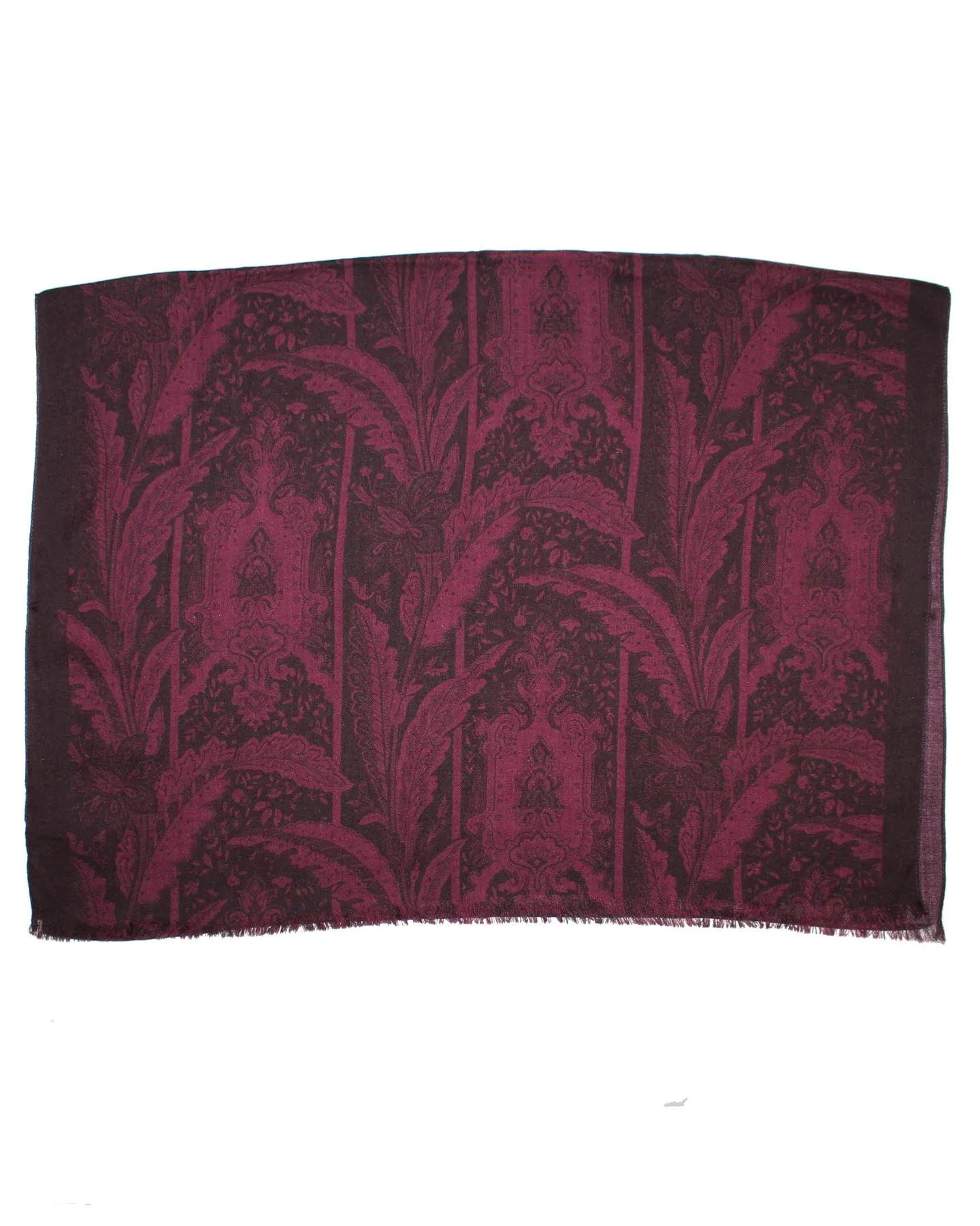 Sartorio Scarf Black Purple Floral - Luxury Wool Silk Shawl SALE