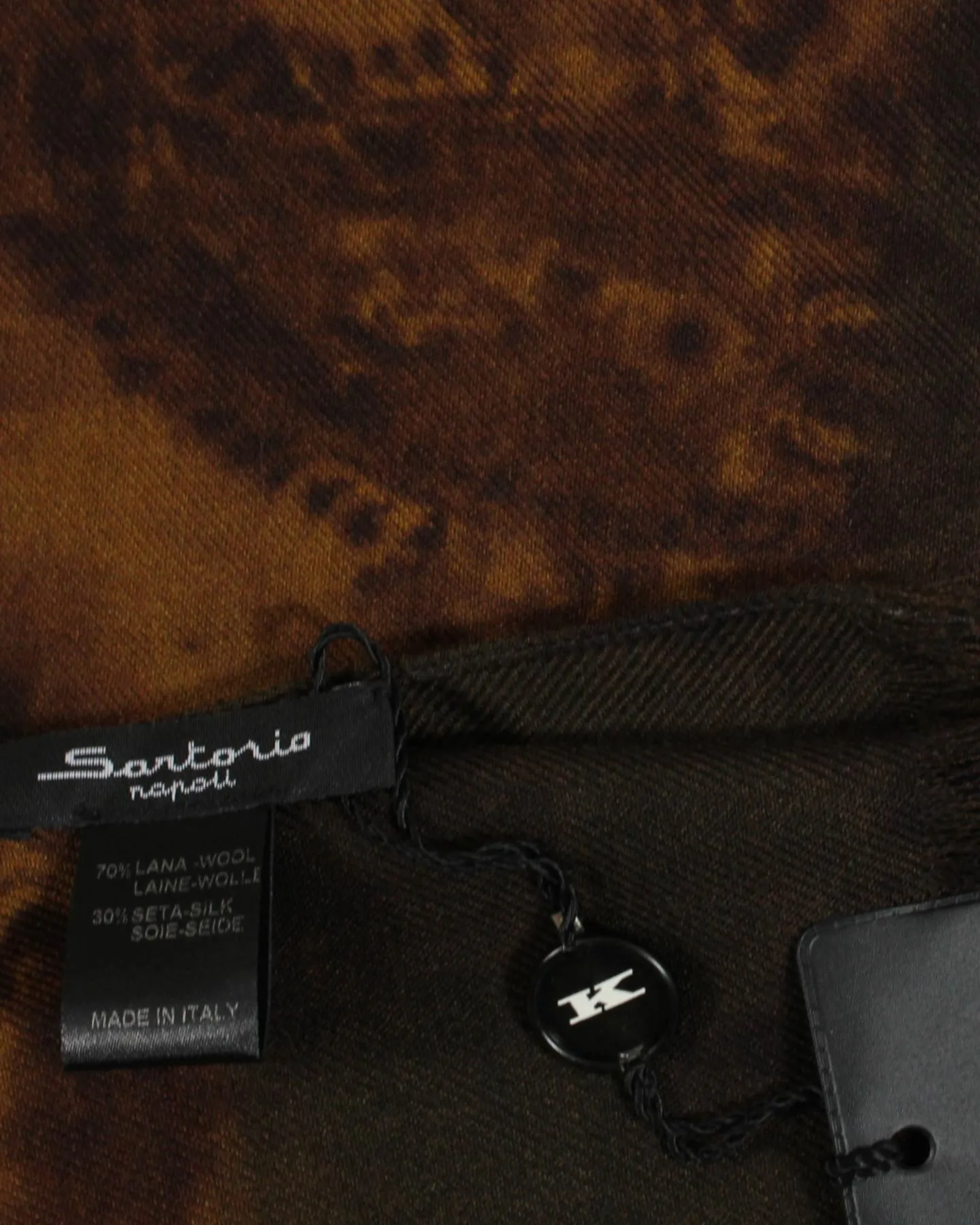 Sartorio Scarf Brown Paisley - Luxury Wool Silk Shawl SALE