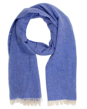 Sartorio Scarf Royal Blue Gray Blend - Luxury Wool Shawl