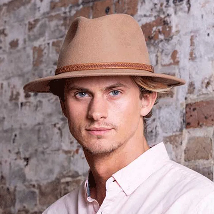 Stanton Packable Felt Fedora - Tan