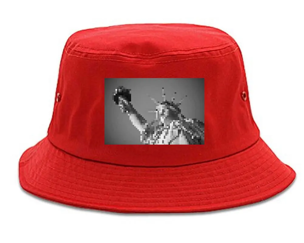 Statue Of Liberty Pixelated Bucket Hat